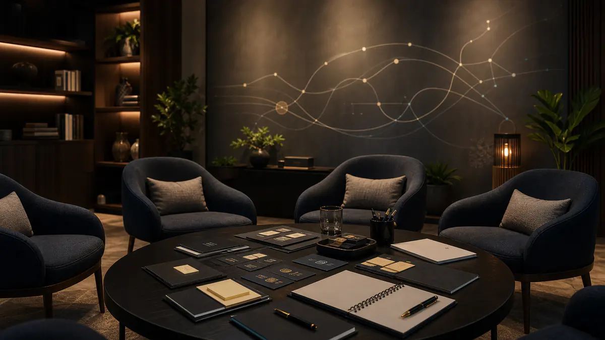 ห้องสนทนาผู้บริหารสำหรับ coaching พร้อมบรรยากาศสงบและแผนผังการพัฒนา